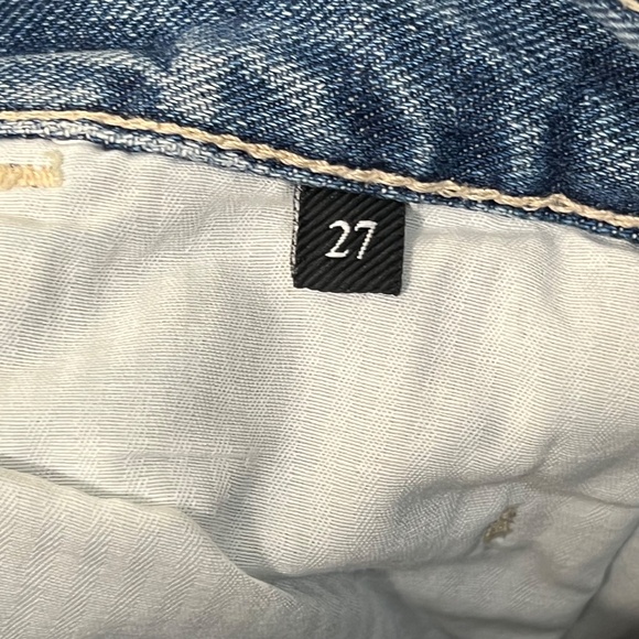 7 For All Mankind Luxe Vintage Jennifer Studded High Rise Straight Jeans Sz 27 - Picture 8 of 10